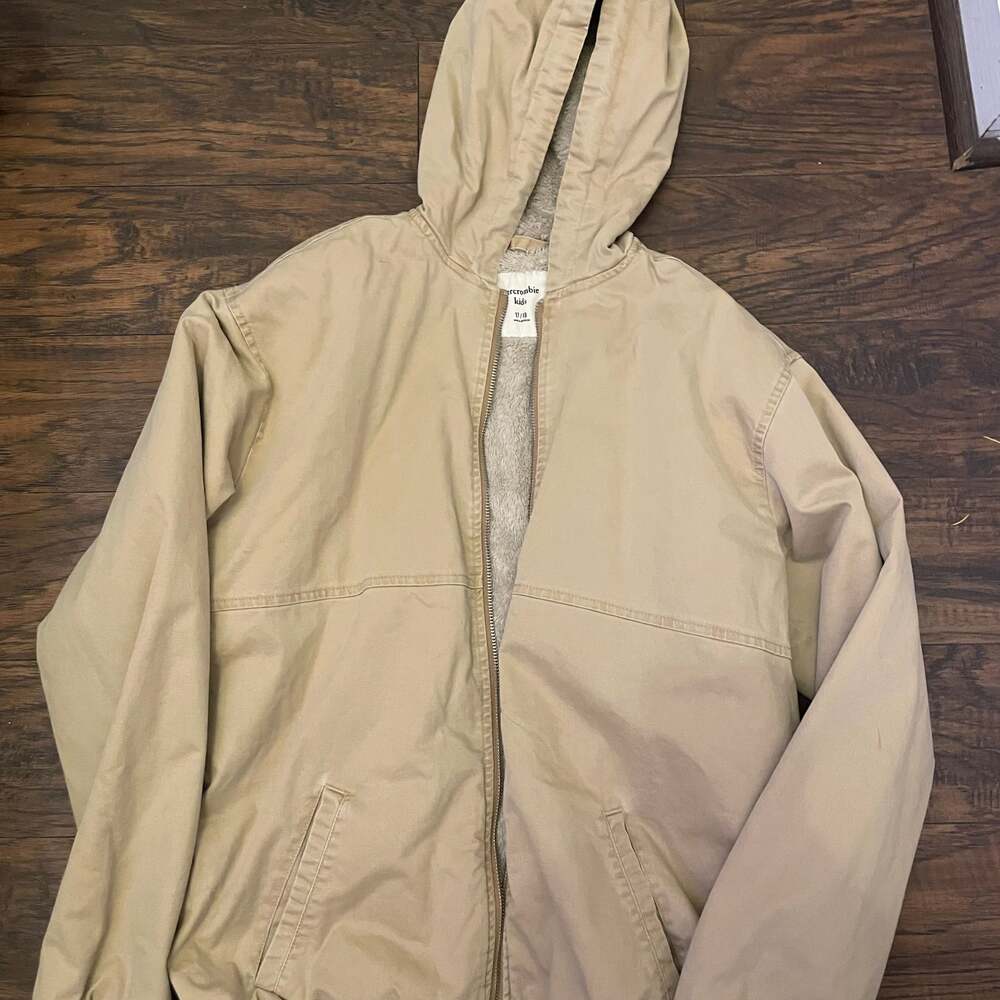 🔥NWT Abercrombie & Fitch Hooded Workwear Bomber Jacket Size 17/18 Kids